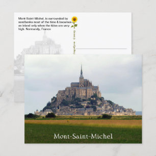 Postal Mont-Saint-Michel Riverbank View, Normandía, Franc