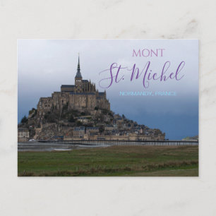 Postal Mont St. Michel Francia Fortaleza Normandía