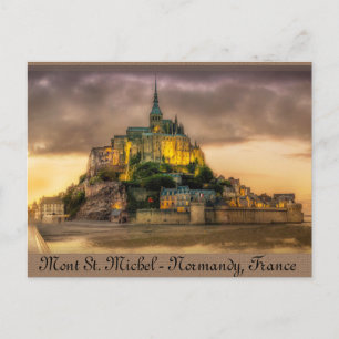 Postal Mont St. Michel, Normandía, Francia