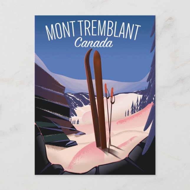 Postal Mont Tremblant Esquí Canadá (Anverso)