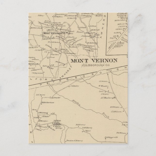 Postal Mont Vernon, Sharon (Anverso)