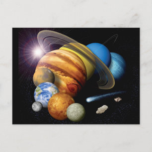 Postal Montaje de planetas del sistema solar de NASA JPL