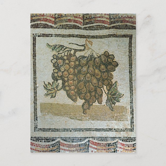 Postal Montaje de uvas blancas, mosaico romano (Anverso)