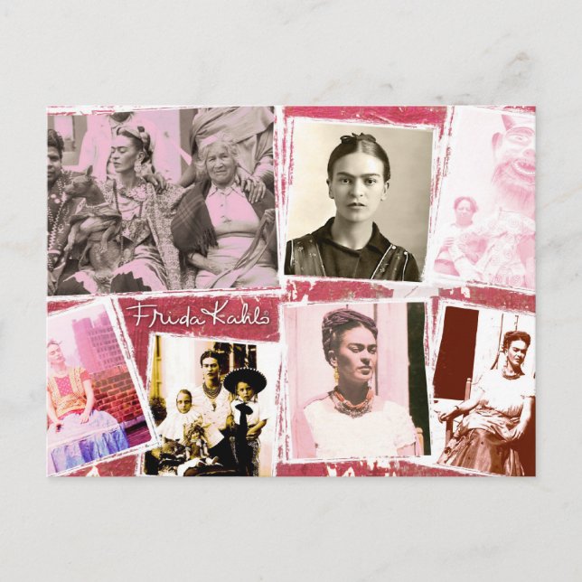 Postal Montaje fotográfico de Frida Kahlo (Anverso)