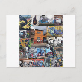 Postal Montaje mural de arte callejero de Bogotá