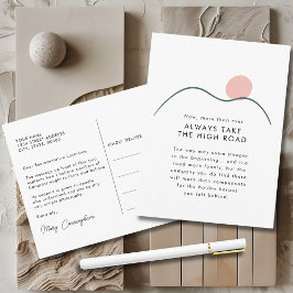 Postal Montaña abstracta y sol toman la carretera alta