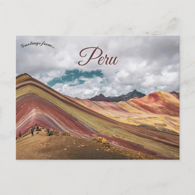 Postal Montaña Arcoíris Cusco Perú (Anverso)