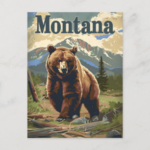 Postal Montana Brown Bear