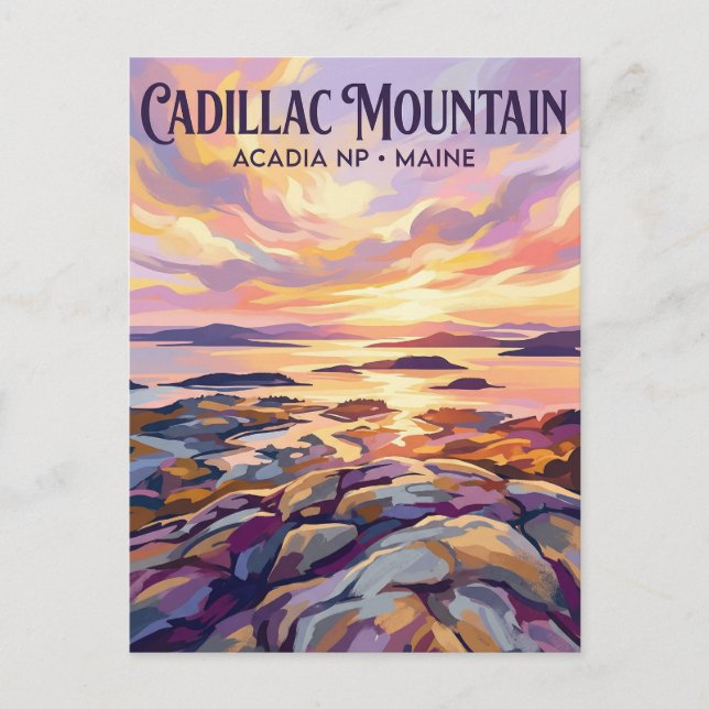 Postal Montaña Cadillac, Parque Nacional Acadia EE. UU. (Anverso)