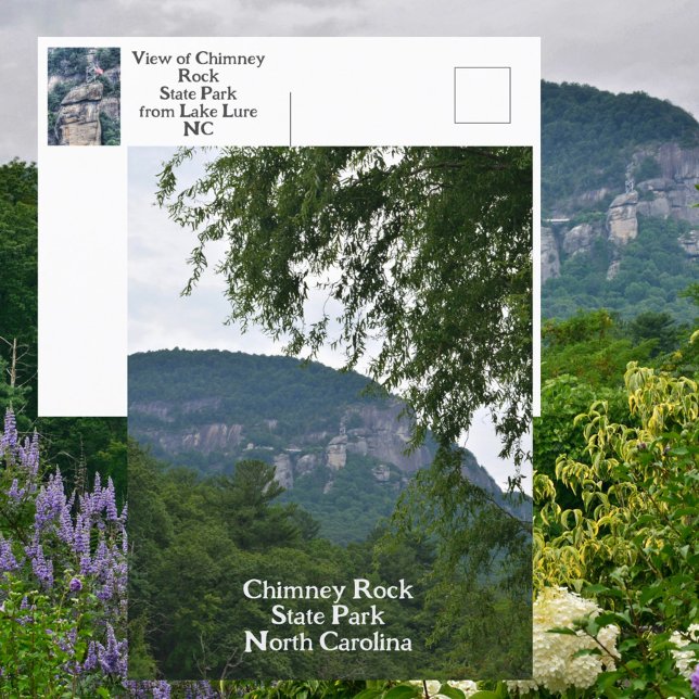 Postal Montaña Chimney Rock desde Lake Lure NC (Subido por el creador)