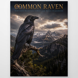 Postal Montaña Common Raven Wilderness ANIMALES