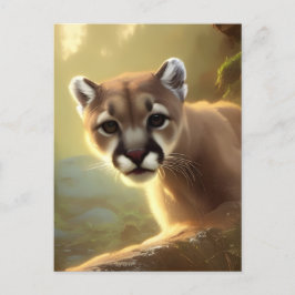 Postal Montaña Cougar Wildlife Retrato