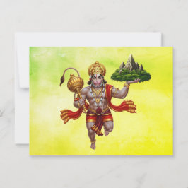 Postal Montaña de elevación de vuelo Lord Hanuman
