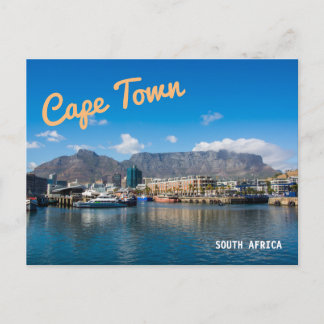 Postal Montaña de la Mesa en Ciudad del Cabo, Sudáfrica.