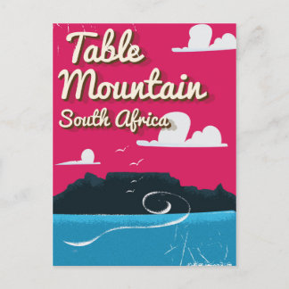 Postal Montaña de la Mesa Sudáfrica Póster de viaje vinta