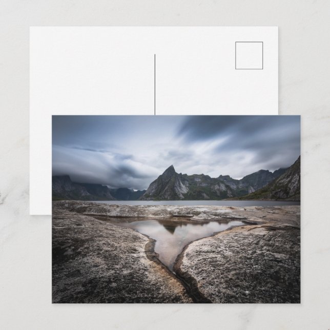 Postal Montaña de las Islas Lofoten (Anverso / Reverso)