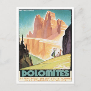 Postal Montaña de los Dolomitas Vintage