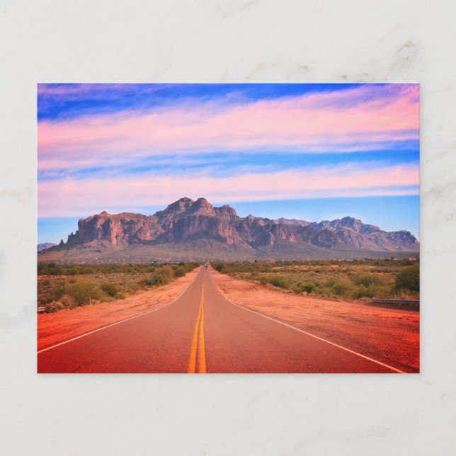 Postal Montaña de superstición, AZ (Anverso)