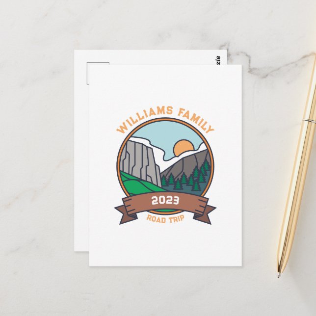 Postal Montaña de viaje por carretera de Reunión de Famil (Anverso/Reverso In Situ)