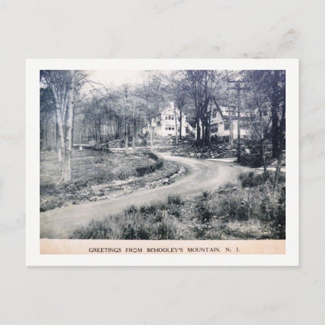Postal Montaña escolar, Nueva Jersey, Vintage (Anverso)