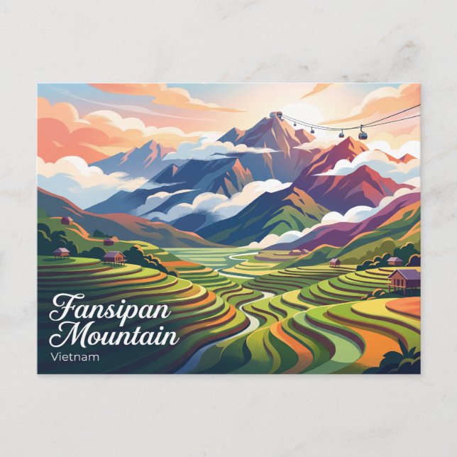 Postal Montaña Fansipan Vietnam (Anverso)