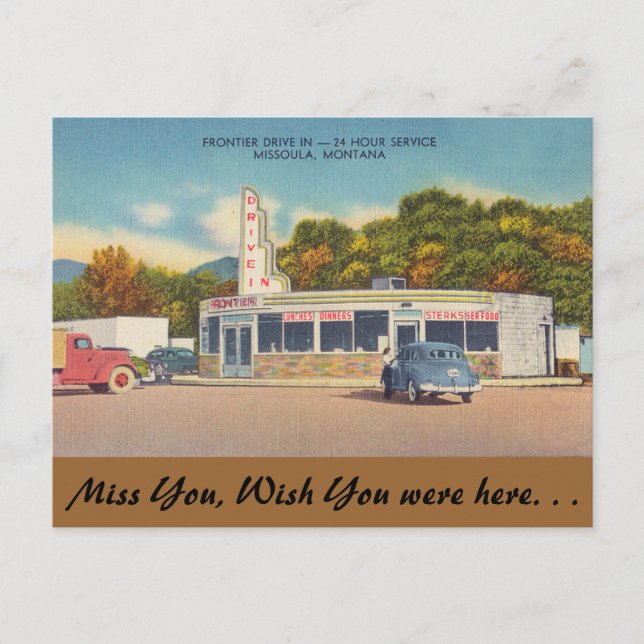Postal Montana, Frontier Drive-In, Missoula (Anverso)