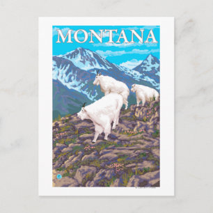 Postal Montaña Goats Scene - Montana