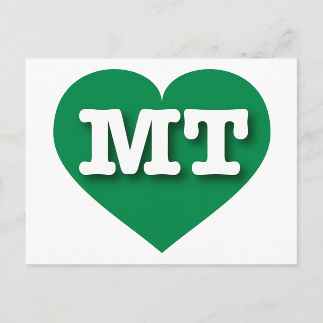 Postal Montana Green Heart - Me encanta MT (Anverso)