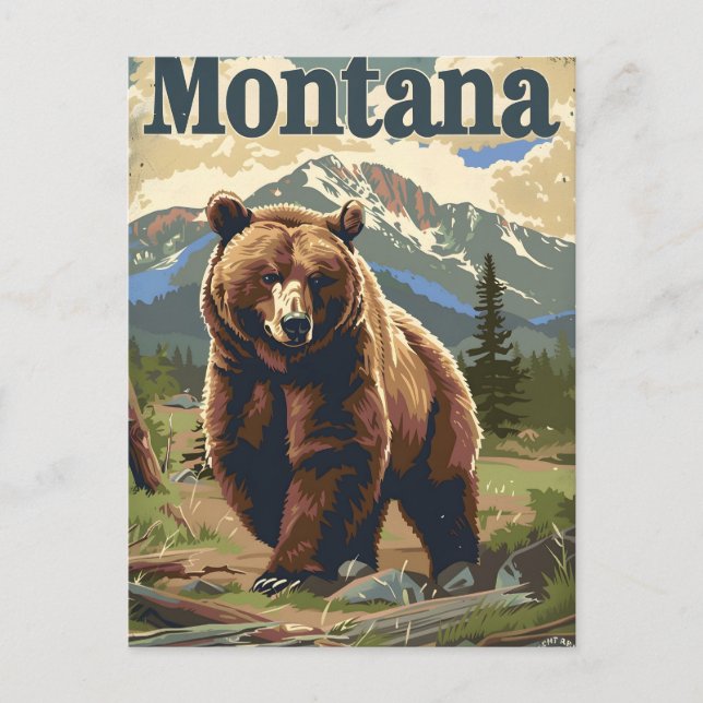 Postal Montana Grizzly Vintage (Anverso)