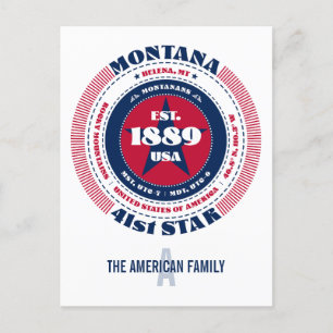 Postal Montana, Helena, MT, Patriótico, Monograma