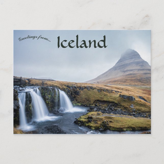 Postal Montaña Kirkjufall e Islandia (Anverso)