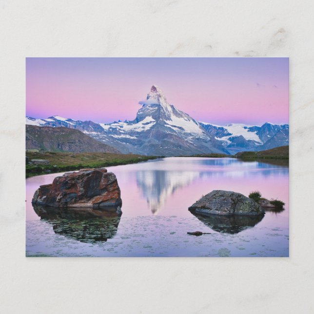 Postal Montaña Matterhorn en Zermatt, Suiza (Anverso)