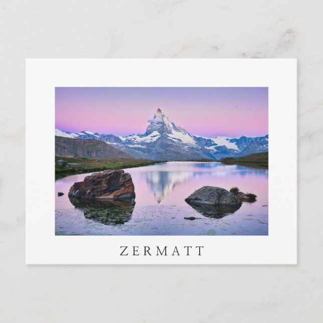 Postal Montaña Matterhorn en Zermatt, Suiza (Anverso)