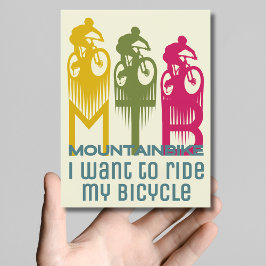Postal Montaña MTB Bicicleta Montaña Postcard
