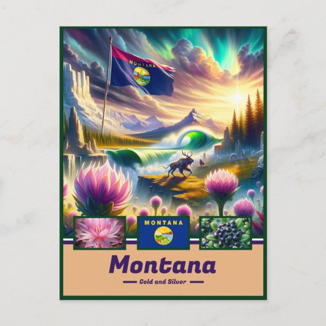 Postal Montana Mystique Treasures Escénicos (Anverso)