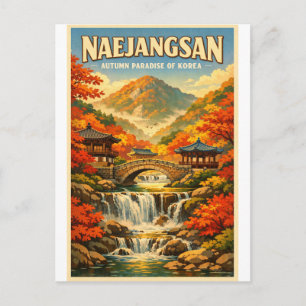 Postal Montaña Naejangsan, Corea del Sur, en un clásico