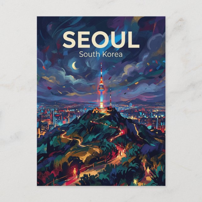 Postal Montaña Namsan Corea del Sur (Anverso)