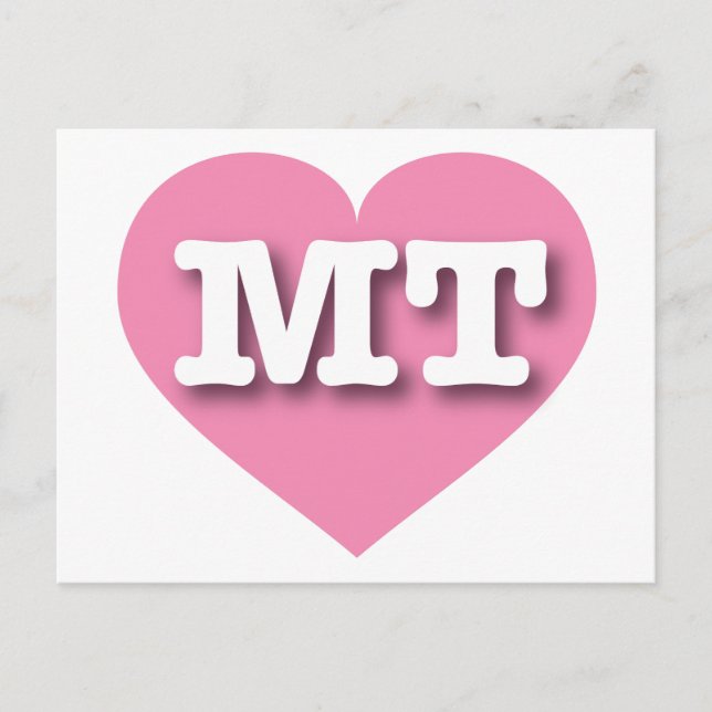 Postal Montana Pink Heart - Me encanta MT (Anverso)