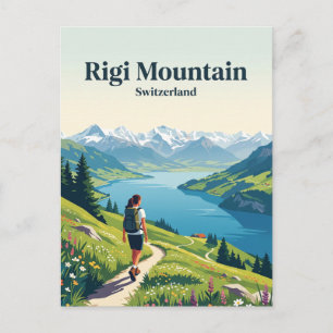Postal Montaña Rigi Suiza