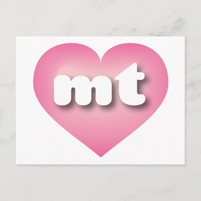 Postal Montana rosa corazón desvanecido - Me encanta el (Anverso)
