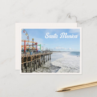 Postal Montaña Rusa de Santa Monica Pier LA Foto