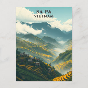 Postal Montaña Sa Pa Vietnam Rice Terrazas