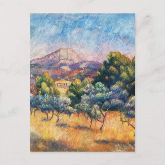 Postal Montaña Sainte-Victoire Paysage por Renoir (Anverso)