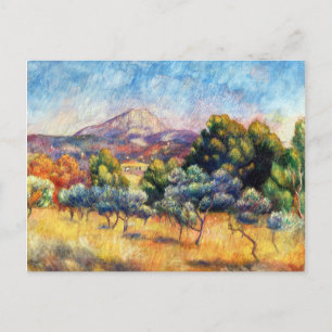 Postal Montaña Sainte-Victoire por Pierre-Auguste Renoir