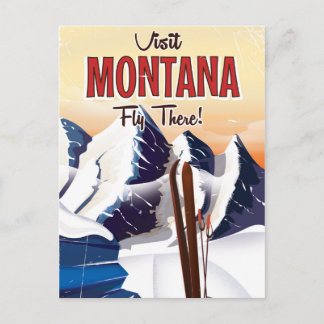 Postal Montana Ski Viaje estilo Viaje