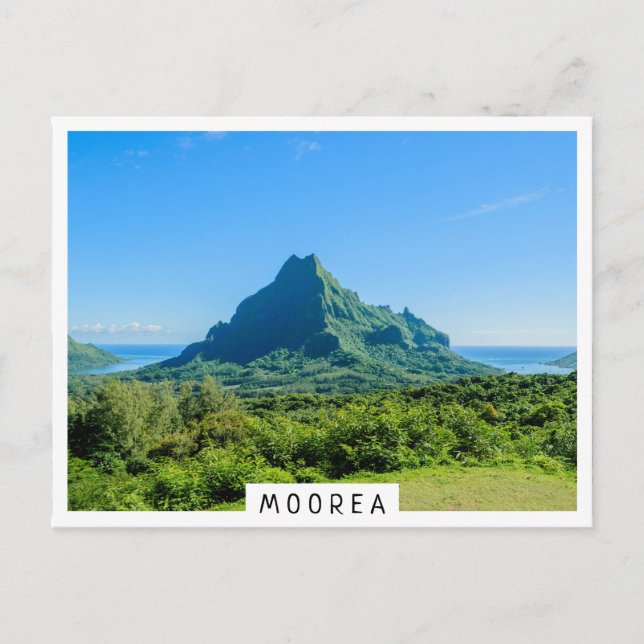 Postal Montaña tropical verde en Moorea (Anverso)