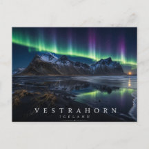 Montaña Vestrahorn Stokksnes Islandia Aurora