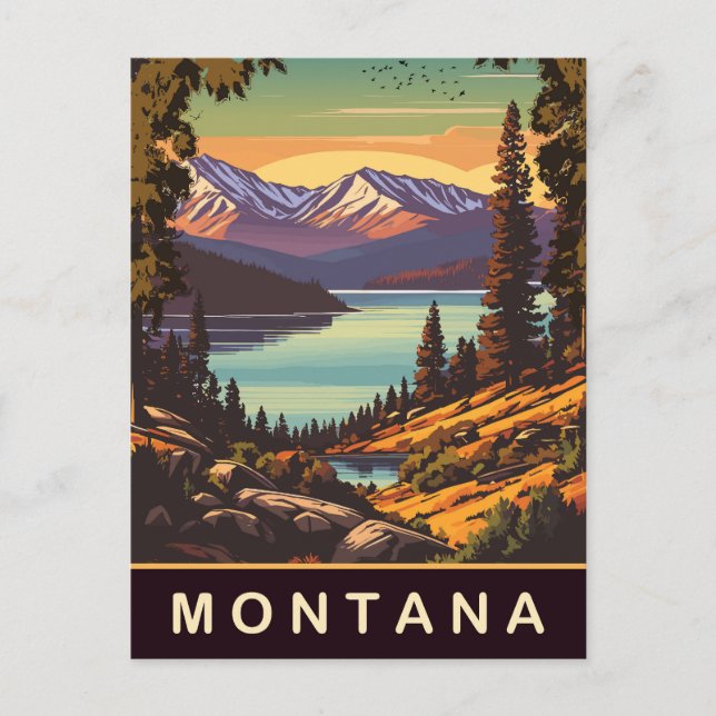 Postal Montana, viajes (Anverso)
