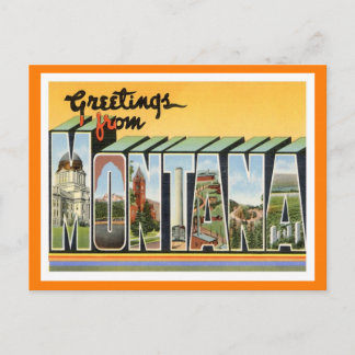 Postal Montana Vintage Travel