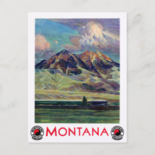 Postal Montana Vintage Travel Poster restaurado